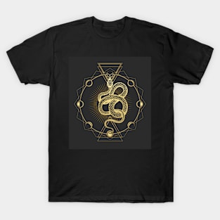 Esoteric Symbol of Snake Sacred Geometry T-Shirt